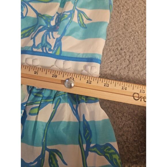 Lilly Pulitzer Langley Shorely Blue Tossing The Line Strapless Cocktail Dress 00 - Picture 9 of 13